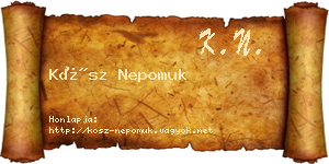 Kósz Nepomuk névjegykártya
